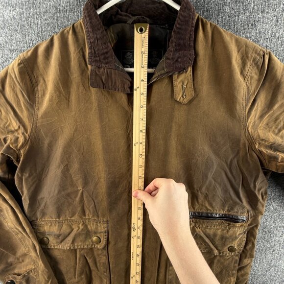 Barbour Nixon Large Waxed Jacket Men Full Zip Brown Classic Tartan Brown Adult - Picture 4 of 16